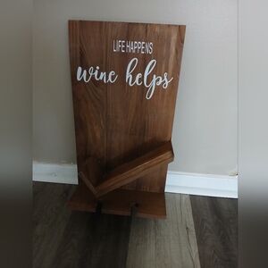New wooden wine holder.